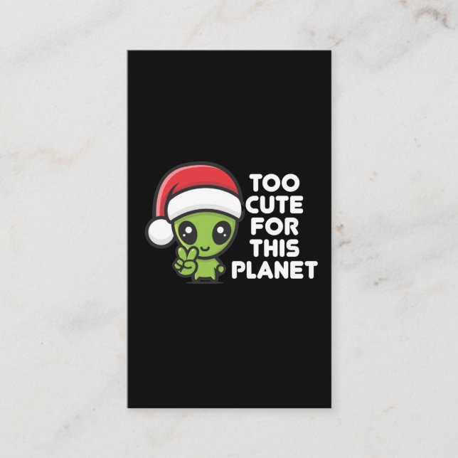 Carte De Visite Humour extra-terrestre Alien de Noël (Devant)