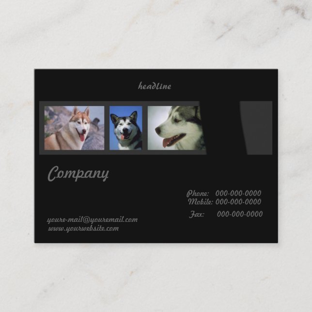 Carte de visite Huskies (Devant)