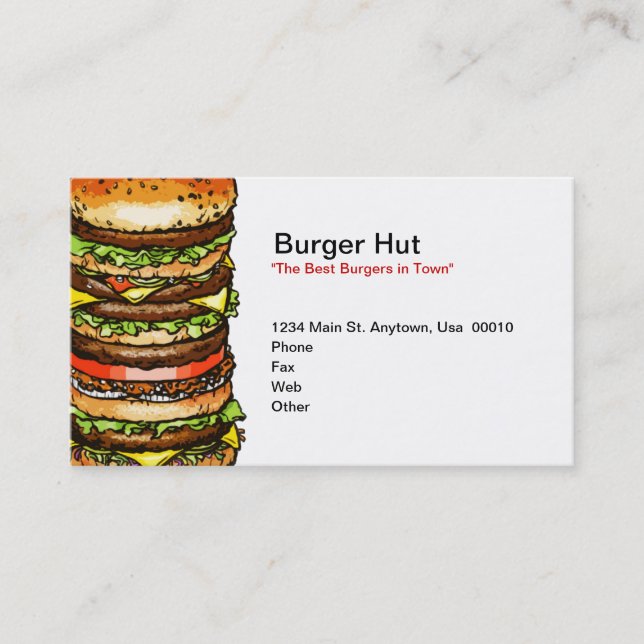 Carte De Visite Hutte d'hamburger (Devant)