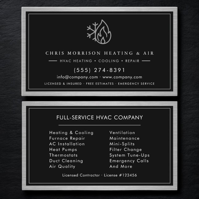 Carte De Visite HVAC Contractor QR Code (Créateur téléchargé)