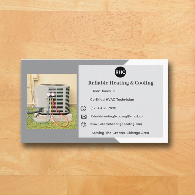Carte de visite Hvac pour chauffage à l'unité CA g (Grey AC Business Card )