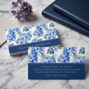 Carte De Visite Hydrangea Bleue Élégante