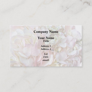 Carte De Visite Hydrangée Rose Pale Avec Bébé Respiration