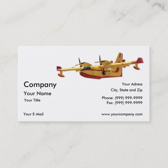 Carte De Visite Hydravion vintage (Devant)