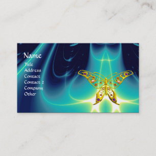 Carte De Visite HYPER BOUTEILLE / VAGUES LÉGÈRES, Aqua Blue, Turqu