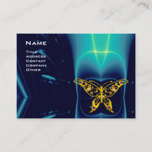 Carte De Visite HYPER BOUTEILLE / VAGUES LÉGÈRES, Aqua Blue, Turqu