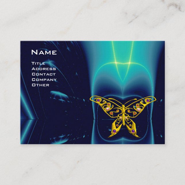 Carte De Visite HYPER BOUTEILLE / VAGUES LÉGÈRES, Aqua Blue, Turqu (Devant)