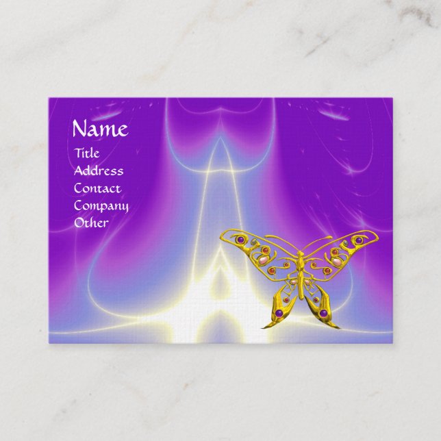 Carte De Visite HYPER BOUTEILLE / VAGUES LUMINEUSES, Rose, Violet, (Devant)