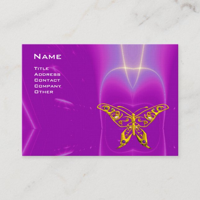 Carte De Visite HYPER BOUTEILLE / VAGUES LUMINEUSES, Rose, Violet, (Devant)