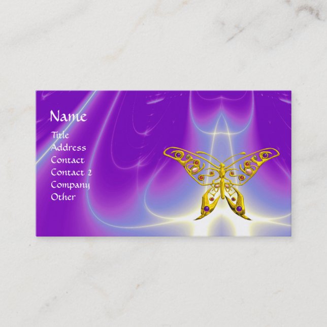 Carte De Visite HYPER BOUTEILLE / VAGUES LUMINEUSES, Rose, Violet, (Devant)