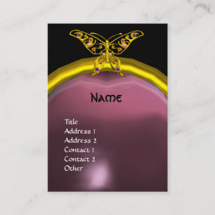Carte De Visite HYPER BUTTERFLY AMÉTHYST MONOGRAS jaune rose