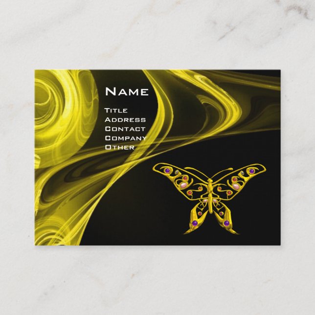 Carte De Visite HYPER BUTTERFLY - brun clair noir blanc (Devant)