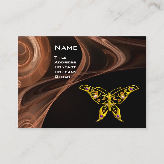 Carte De Visite HYPER BUTTERFLY - brun clair noir blanc (Devant)