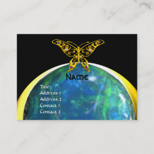 Carte De Visite HYPER BUTTERFLY opale jaune noir bleu
