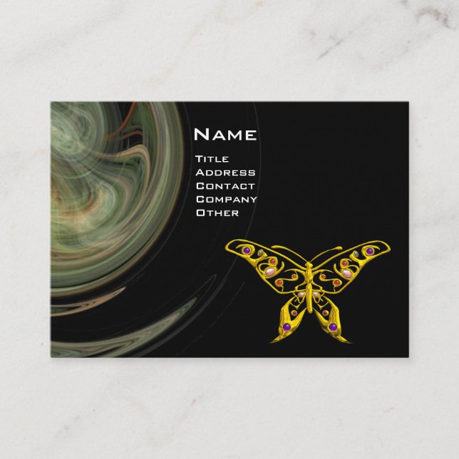 Carte De Visite HYPER BUTTERFLY- orange gris blanc noir (Devant)