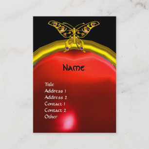 Carte De Visite HYPER BUTTERFLY RUBY MONOGRAS noir rouge jaune