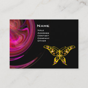 Carte De Visite HYPER BUTTERFLY - violet rose vif noir jaune