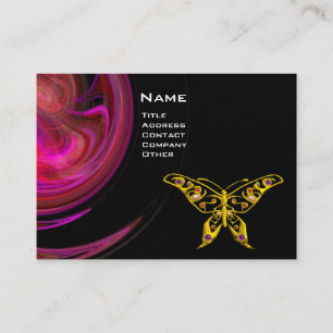 Carte De Visite HYPER BUTTERFLY - violet rose vif noir jaune