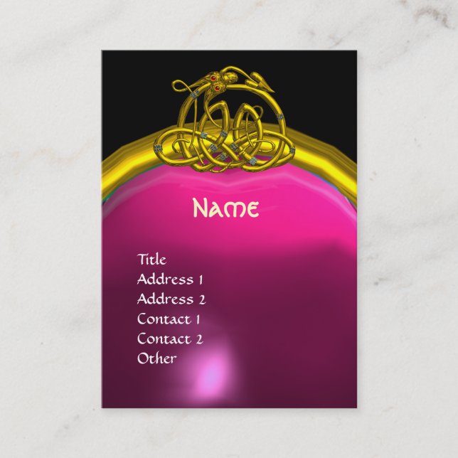 Carte De Visite HYPER DRAGON AMÉTHYST MONOGRAM violet jaune rose (Devant)