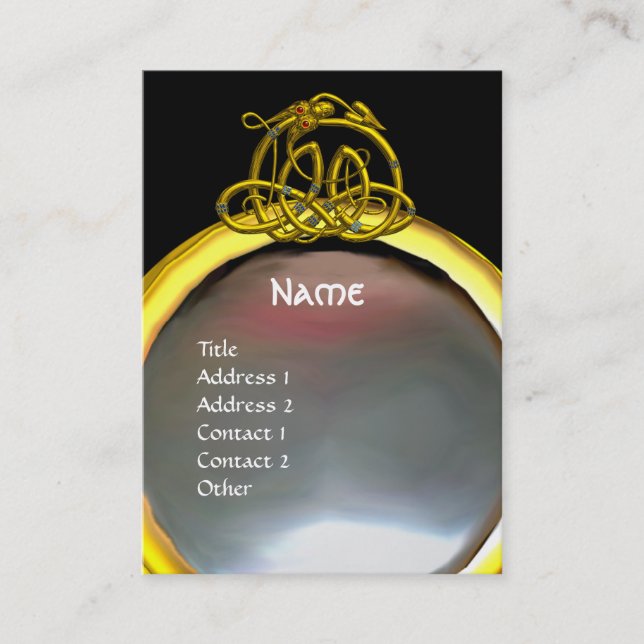 Carte De Visite HYPER DRAGON PEARL MONOGRAM rose noir (Devant)