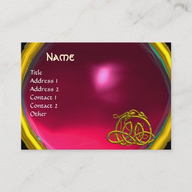 Carte De Visite HYPER DRAGON RUBY, rose rouge vif (Devant)