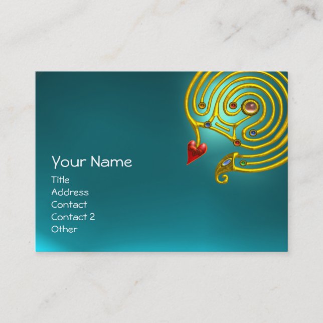 Carte De Visite HYPER LABYRINTH AQUAMARINE, noir rouge bleu (Devant)