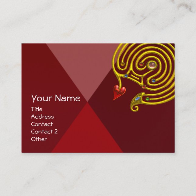 Carte De Visite HYPER LABYRINTH RUBY, noir rouge jaune (Devant)