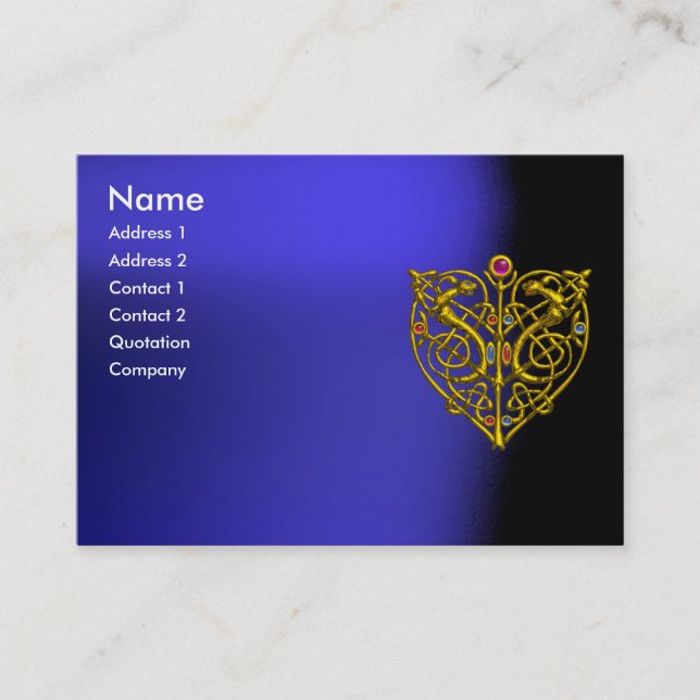 Carte De Visite HYPER VALENTINE, bleu noir jaune (Devant)