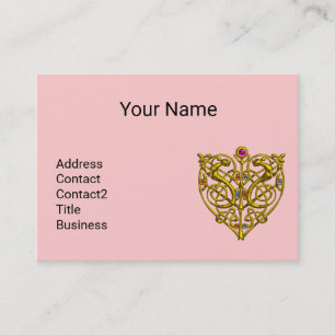 CARTE DE VISITE HYPER VALENTINE, JOUET DE COEUR ROSE EN CELTIQUE D