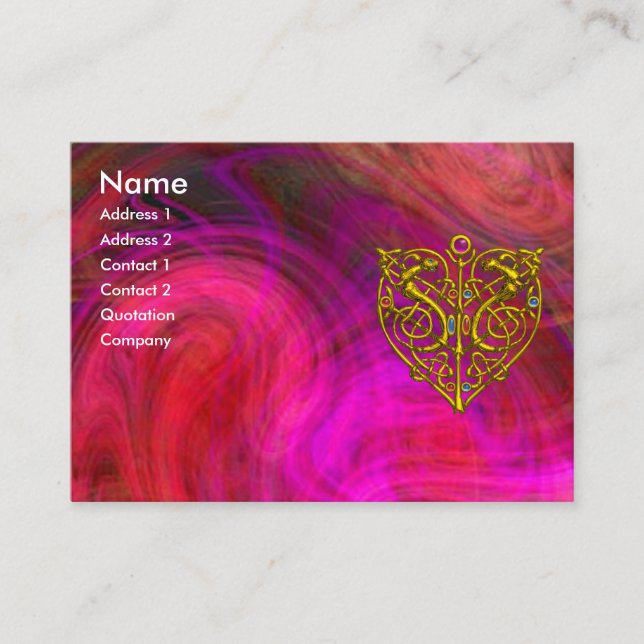 Carte De Visite HYPER VALENTINE, rose violet jaune rouge (Devant)