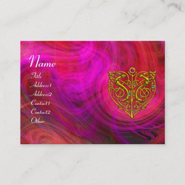 Carte De Visite HYPER VALENTINE, rose violet jaune rouge (Devant)