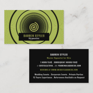 Carte De Visite Hypnose Spirale, Hypnotist Event Entertainer