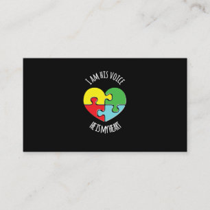 Carte De Visite I Am His Voice Autism Awareness T-shirt Maman Pare