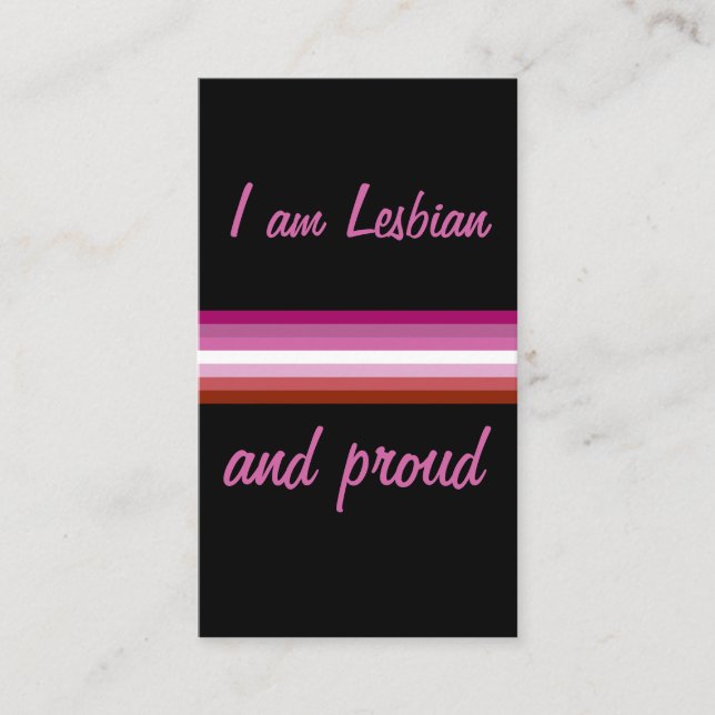 Carte De Visite I au Leasbian et Proud | Lesbian Flag on Black (Devant)