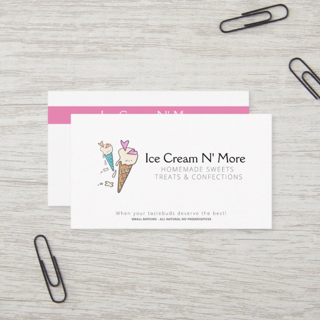 Carte De Visite ICe Cream Parlor (Devant/Arrière en situation)