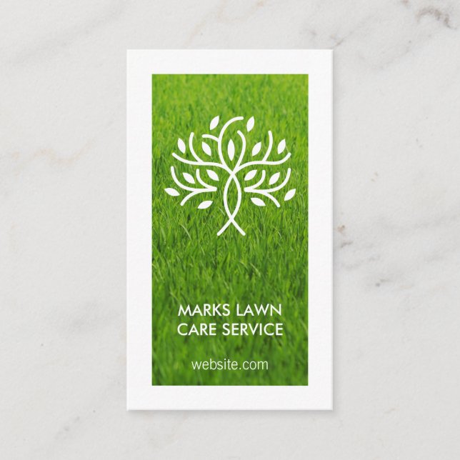 Carte De Visite Icône Arbre stylisée | Soins de pelouse | Service  (Devant)