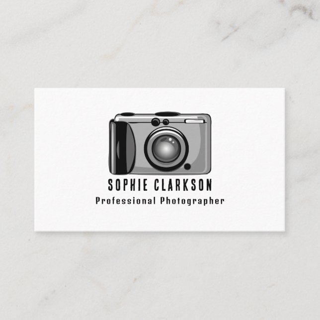 Carte De Visite Icône caméra numérique, photographe, photographie (Devant)