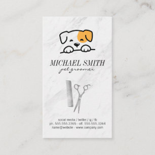 Carte De Visite Icône Chien mignon   Outils Groomer