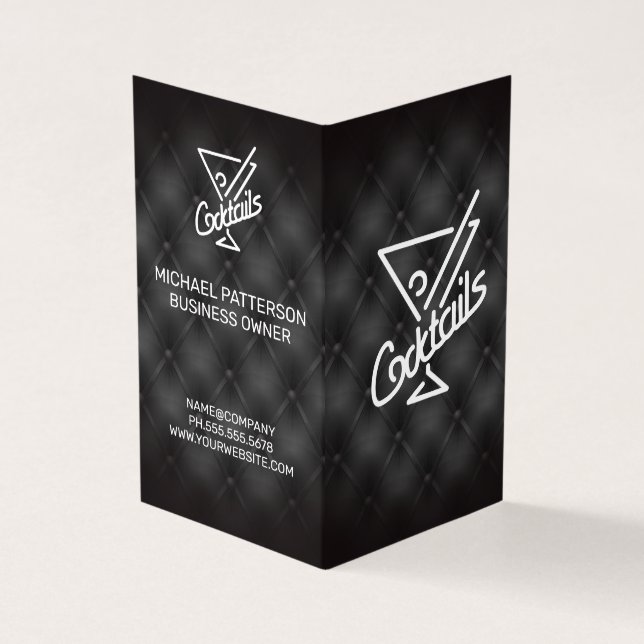 Carte De Visite Icône Cocktails | Bar et restaurant Upholstery (Extérieur)