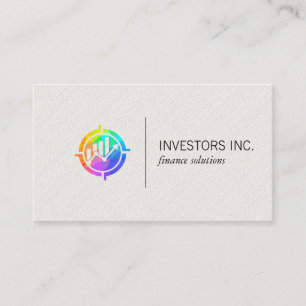 Carte De Visite Icône Colorée de croissance financière   Investiss