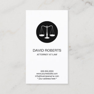 Carte De Visite Icône de balance minimaliste d'avocat juriste