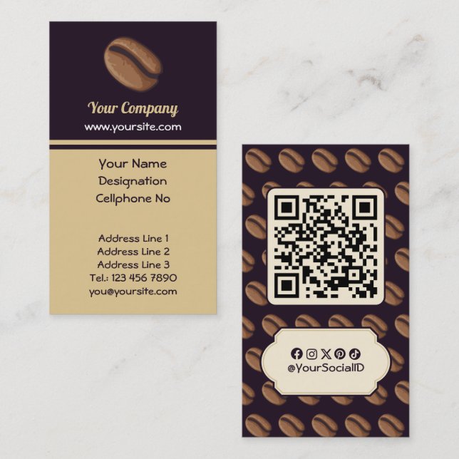 Carte De Visite Icône de café (Devant / Derrière)