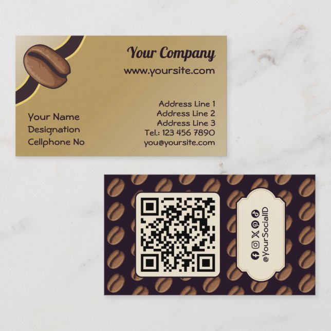 Carte De Visite Icône de café (Devant / Derrière)