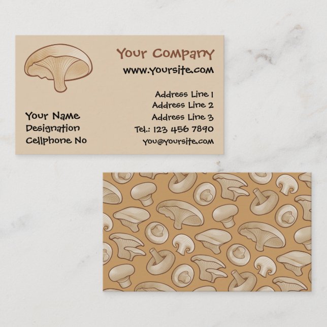 Carte De Visite Icône de champignons (Devant / Derrière)