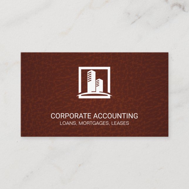 Carte De Visite Icône de construction d'entreprise | Texture en cu (Devant)