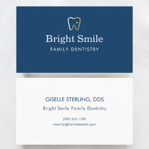 Carte De Visite Icône de dent bleue pour la marque de dentiste