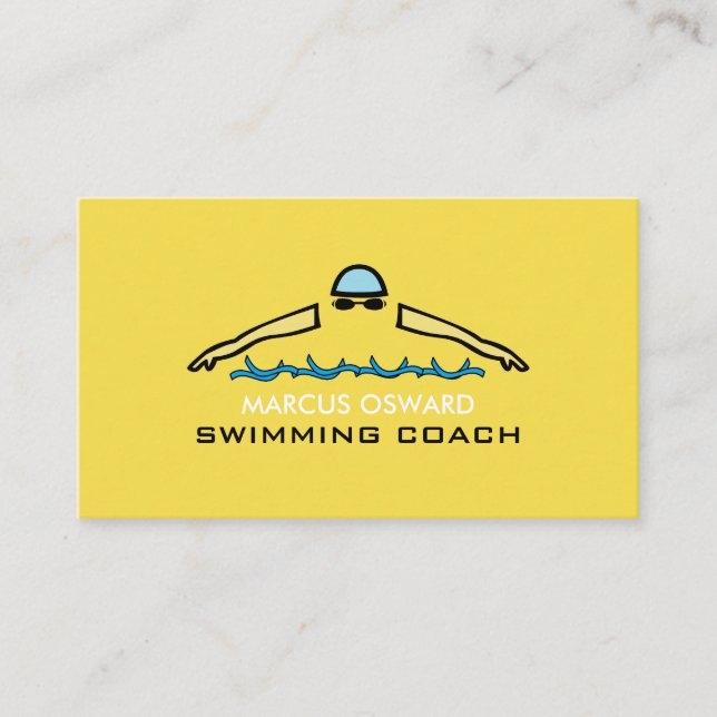 Carte De Visite Icône de natation rapide, Coach de natation & Life (Devant)