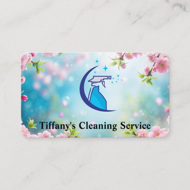 Carte De Visite Icône de spray de nettoyage | Outils de femme de m (Devant)