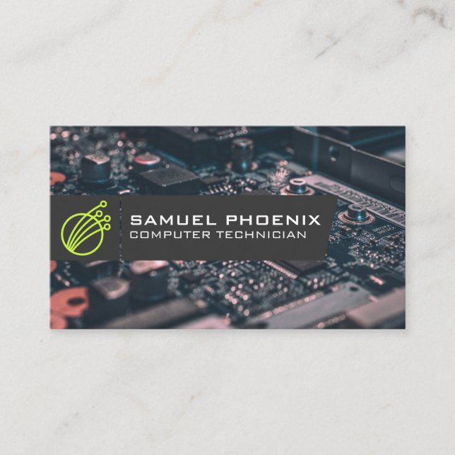 Carte De Visite Icône de technologie moderne | Composants informat (Devant)