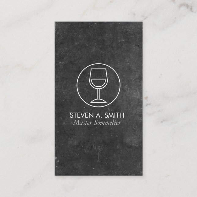 Carte De Visite Icône de vin et ardoise (Devant)